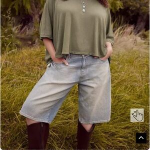 NWT Light Blue Denim Bermuda Shorts